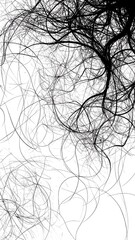 Obraz premium Black, intertwined lines against a white backdrop. Complex, organic patterns evoke branches, veins, or abstract shapes. A contrast of dark and light