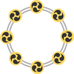 雷太鼓のアイコンのイラスト