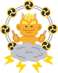 黄鬼の雷様のアイコンのイラスト
