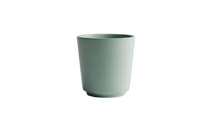 Minimalist Sage Green Ceramic Cup on White Background