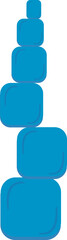 Abstract blue stacked rounded rectangles forming an ascending column, minimalist geometric vector illustration