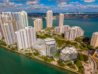 Aerial photo Brickell Key 2026. Drone photography Miami