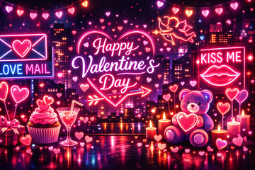 Neon Valentine Night ― 愛が瞬く街の夜