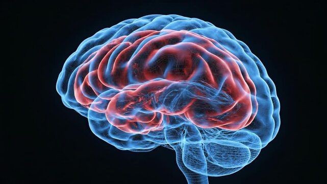 Brain scan visualization highlighting prefrontal cortex activity and function