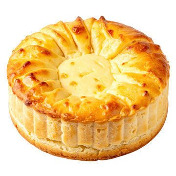 Classic Jani cheese, a beloved Latvian festive dish with a rich, sweet taste, isolated on white background.