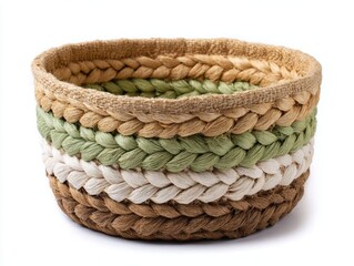 Obraz premium Stylish woven basket for home decoration.