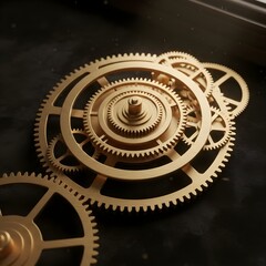 금속 태엽 여러개가 굴러간다A number of metal leaves are rolling