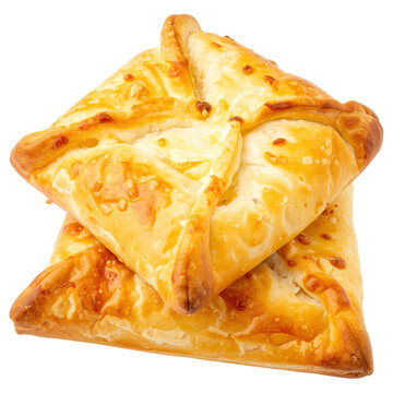 Authentic zagorski &scaron;trukli from Slovenia, a comforting and hearty pastry, professionally shot and isolated on white.