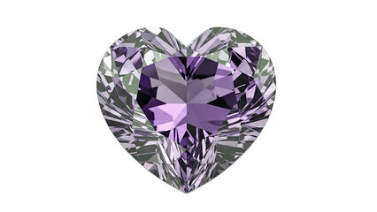 Fototapeta premium Heart-shaped purple gemstone