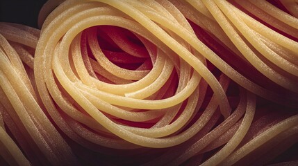 Macro texture of dry spaghetti pasta italian food