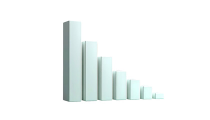 3D Bar Graph Showing Declining Trend.