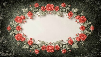 Elegant Floral Frame with Vintage Roses
