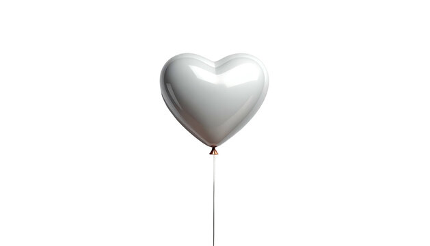 Silver Heart Shaped Balloon on String.