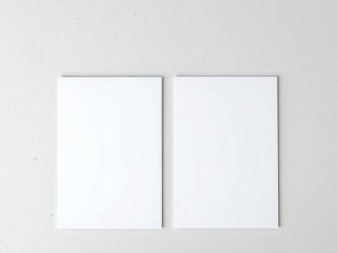 Two blank white vertical cards on a light gray background