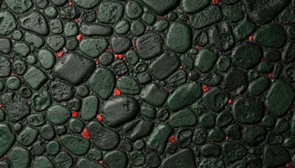 Elegant Green and Red Pebble Texture