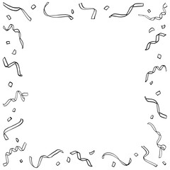 クラッカーのフレーム　線画　正方形