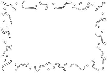 クラッカーのフレーム　線画　長方形