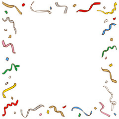 カラフルなクラッカーのフレーム　正方形