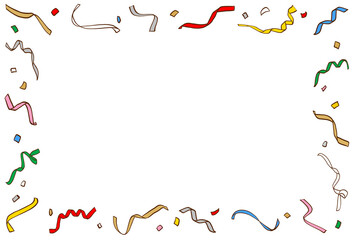 Obraz premium カラフルなクラッカーのフレーム 長方形