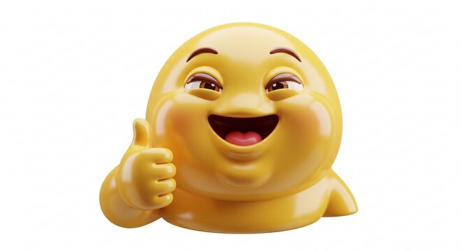 Cute 3D Emoji Illustration Isolated on White Background