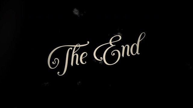 Vintage The End text animation. film old grunge. 4k video motion graphic