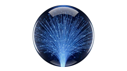 Abstract Blue Fiber Optic Sphere