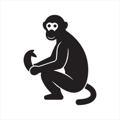 Obraz premium Monkey vector silhouette illustration design concept set collection idea