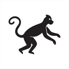 Obraz premium Monkey vector silhouette illustration design concept set collection idea