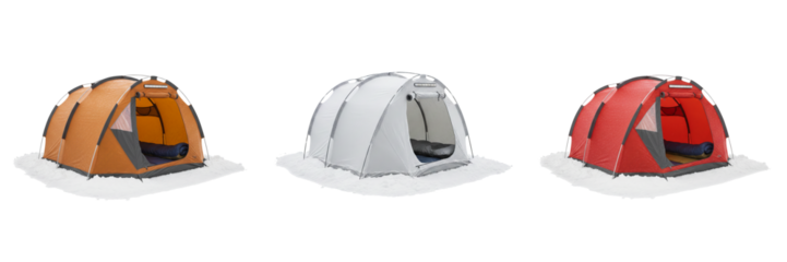 Snow shelter tent isolated  background winter outdoor survival