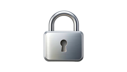 Fototapeta premium Silver Padlock with Keyhole Unlocked Position.