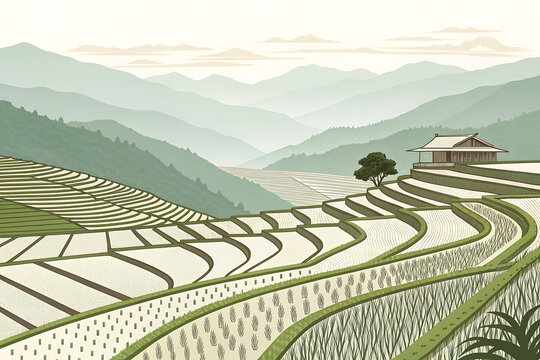 Ziro Valley rice terraces geometric minimalism