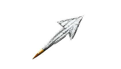 Silver Arrow with Fletching and Tip.