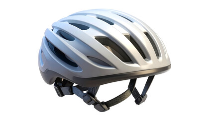 White Bicycle Helmet with Black Straps.