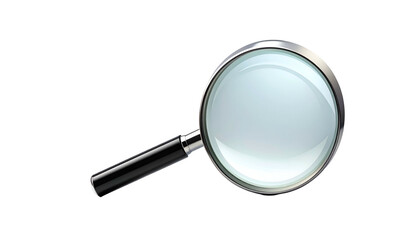 Magnifying Glass with Black Handle Isolated.