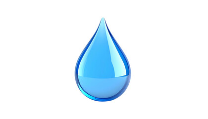 Isolated blue water droplet on white.