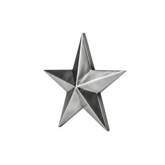 Fototapeta premium Silver Metal Star Isolated on Transparent Background