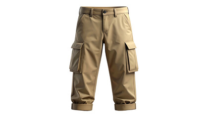 Khaki Cargo Shorts with Multiple Pockets.