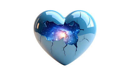 Cracked Heart with Galaxy Inside.