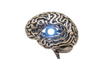 Fototapeta premium Abstract Brain With Glowing Eye Symbolizing Intelligence and Insight
