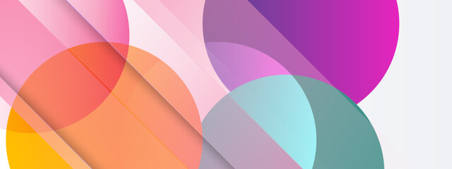 Obraz premium A professional background featuring transparent layered circular shapes with soft shadows and a clean aesthetic for creative projects