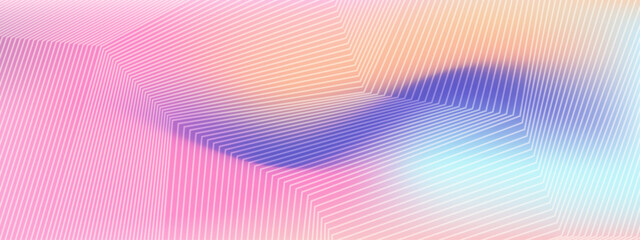 Obraz premium A sophisticated abstract design using thin white chevron lines across a smooth pastel color transition for a textured appearance