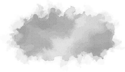 Grayscale watercolor splash with halftone dot texture on a white background isolated on transparent background, Vector © riponhossain