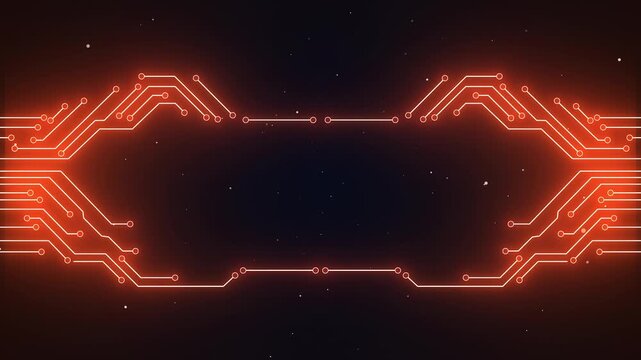 Epic orange futuristic hud overlay for gaming videos, upgrade your channel visual with cyberpunk tech design