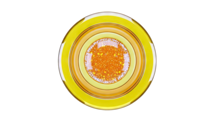 Concentric circles of yellow and orange abstract design