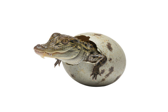 Baby Alligator Hatching From Egg, New Life Emerging