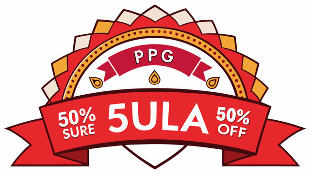 Promotional banner advertising 50% discount on 5ula products Vector