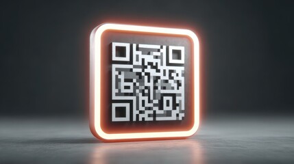 A glowing QR code against a dark background, highlighting digital technology and modern connectivity.