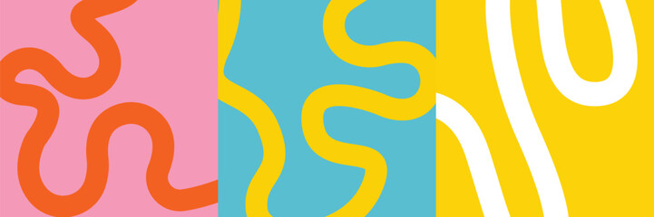 Abstract vibrant poster with flowing shapes in warm colors. Fluid wavy lines for a dynamic, modern feel.