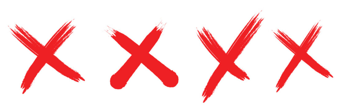 Hand-drawn red "X" marks.