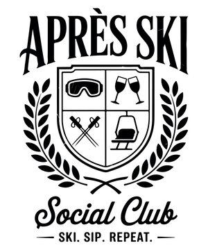 Apres Ski Social Club Crest Emblem Winter Apparel